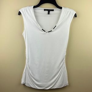 WHITE House Black Market V-Neck with Metal Tank XXS